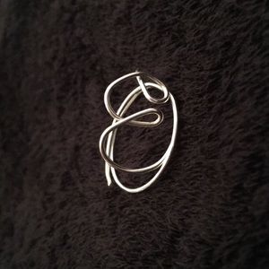 Sterling silver initial ring letter E